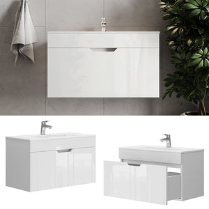 Vicco Set di mobili da bagno Bianco 2 parti, mobile base 80 cm
