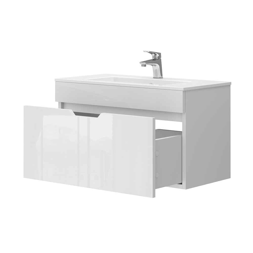 Vicco Set di mobili da bagno Bianco 2 parti, mobile base 80 cm