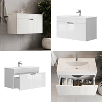 Vicco Set di mobili da bagno Bianco 2 parti, mobile base 80 cm