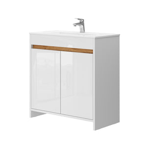 Vicco Set di mobili da bagno Bianco 2 parti, mobile base 80 cm