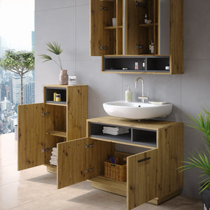 Vicco Set di mobili da bagno Rovere artigianale 3 parti