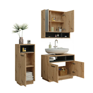 Vicco Set di mobili da bagno Rovere artigianale 3 parti