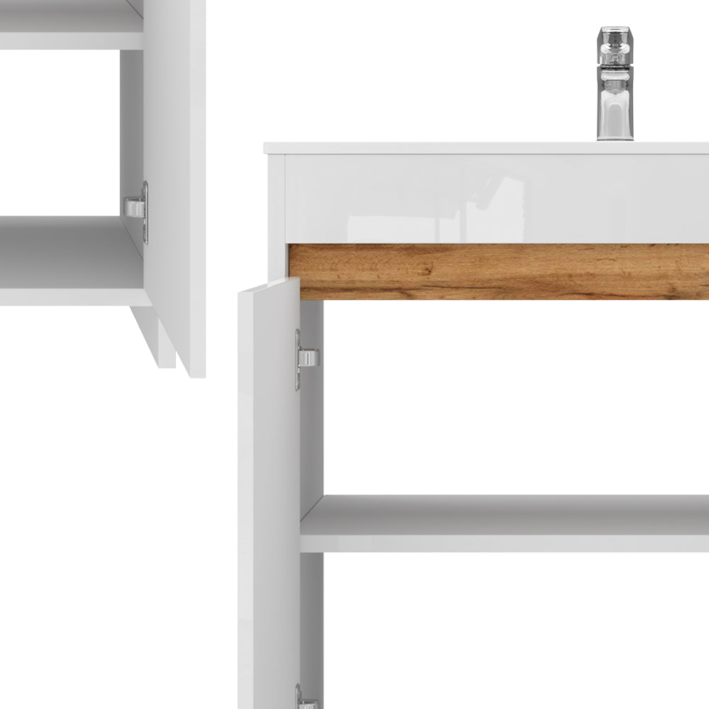 Vicco Set di mobili da bagno Bianco 2 parti, mobile base 80 cm