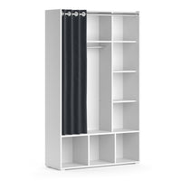 Vicco Guardaroba per bambini Bianco 105.8 x 178.1 cm con appendiabiti a tenda