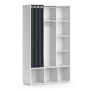 Vicco Guardaroba per bambini Bianco 105.8 x 178.1 cm con appendiabiti a tenda