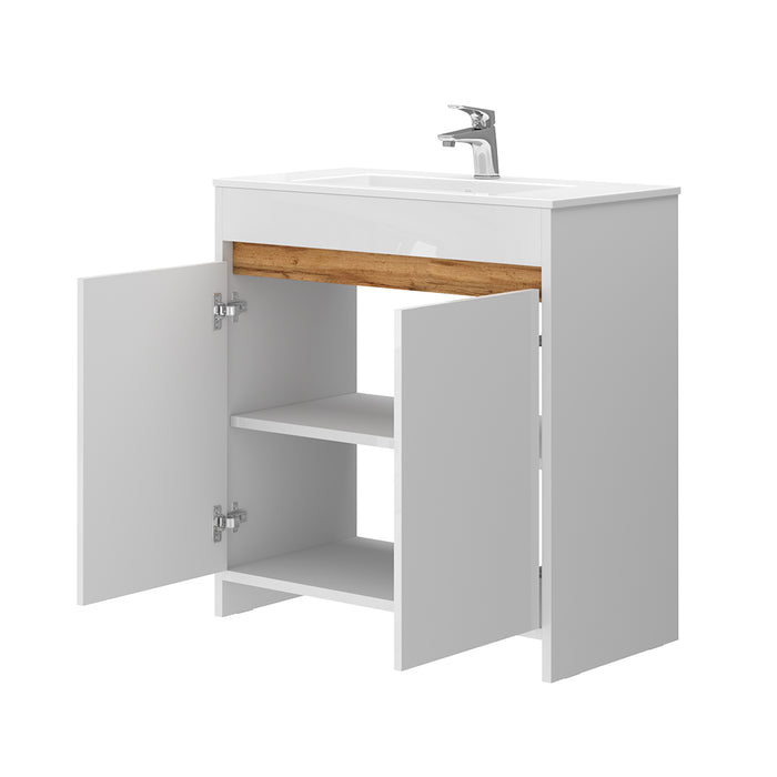 Vicco Set di mobili da bagno Bianco 2 parti, mobile base 80 cm