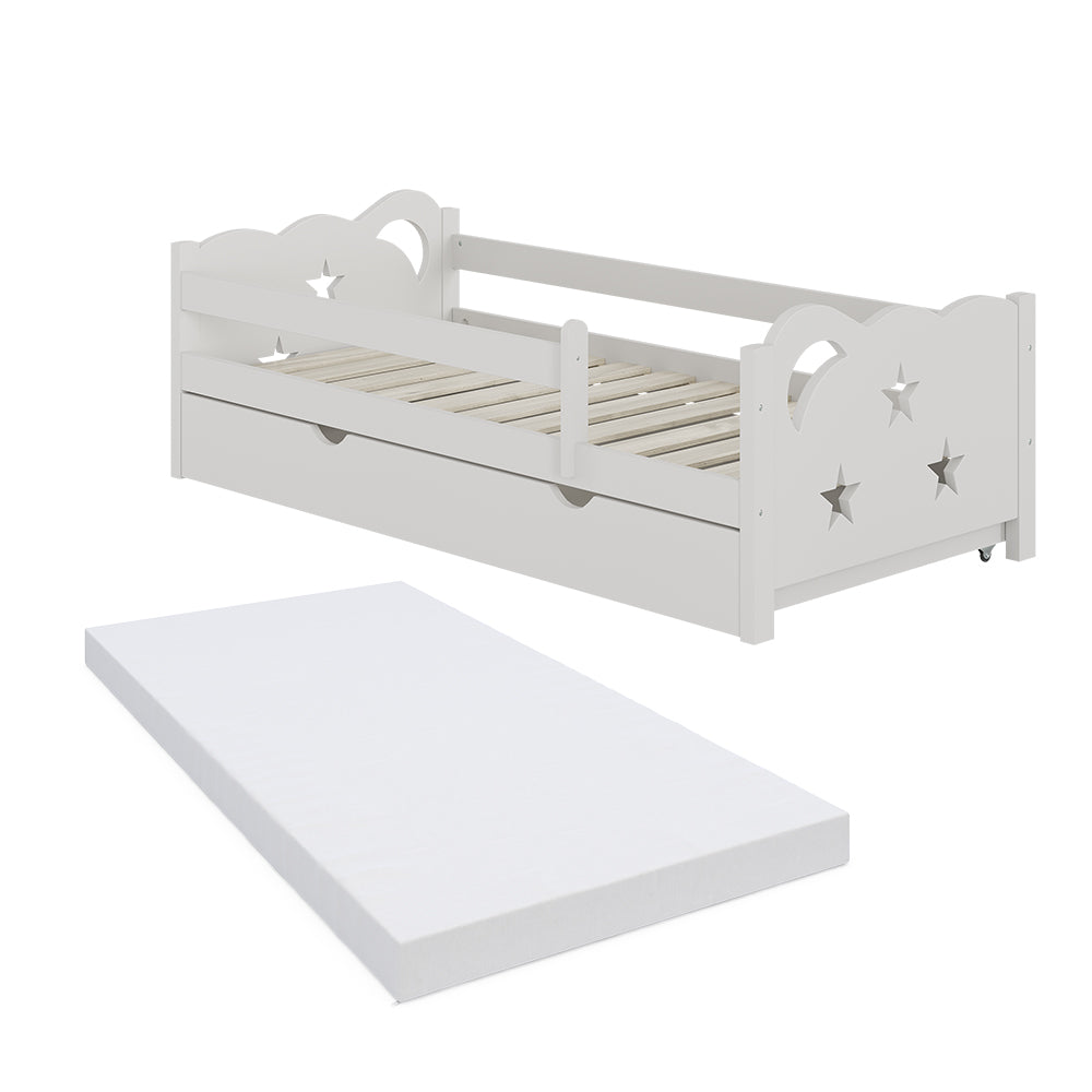 Vitalispa Letto per bambini Bianco 80x160 cm con cassetto e materasso