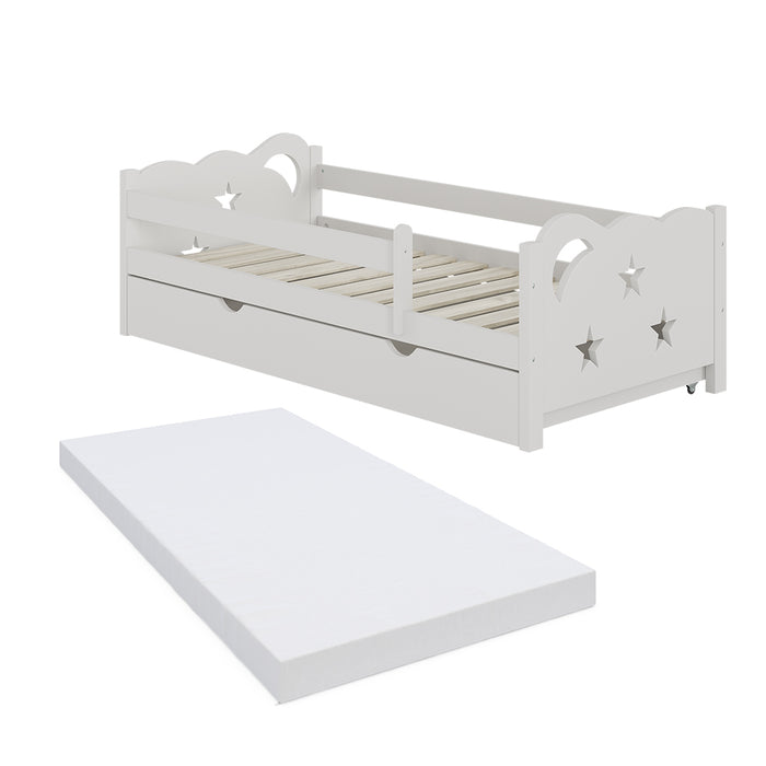 Vitalispa Letto per bambini Bianco 80x160 cm con cassetto e materasso