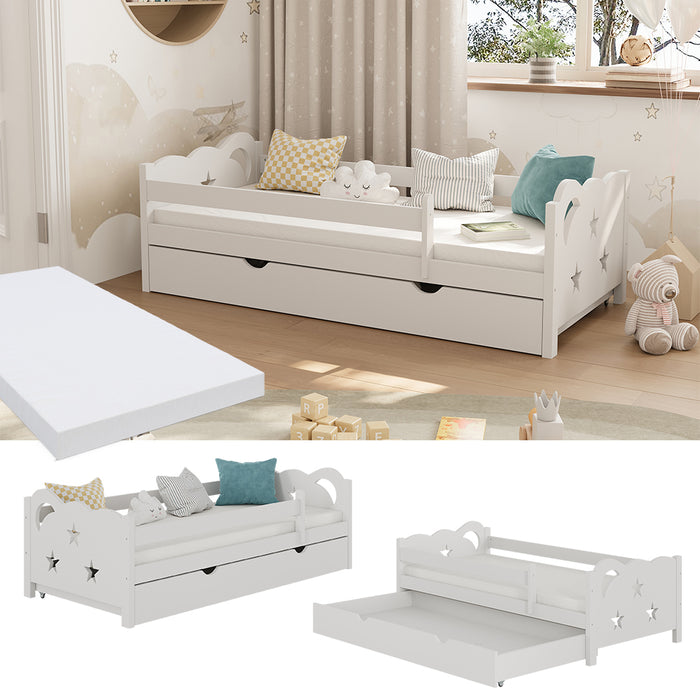 Vitalispa Letto per bambini Bianco 80x160 cm con cassetto e materasso