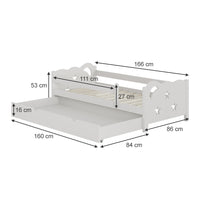 Vitalispa Letto per bambini Bianco 80x160 cm con cassetto e materasso