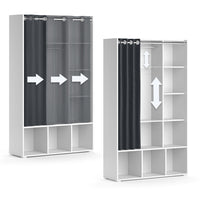 Vicco Armadio multifunzione Bianco 38 x 178.1 cm con appendiabiti a tenda