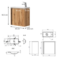 Vicco Set di mobili da bagno Quercia dorata 2 parti