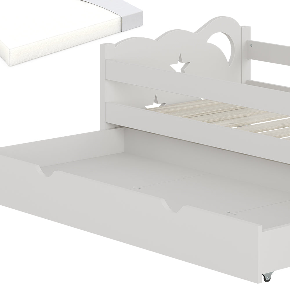 Vitalispa Letto per bambini Bianco 80x160 cm con cassetto e materasso