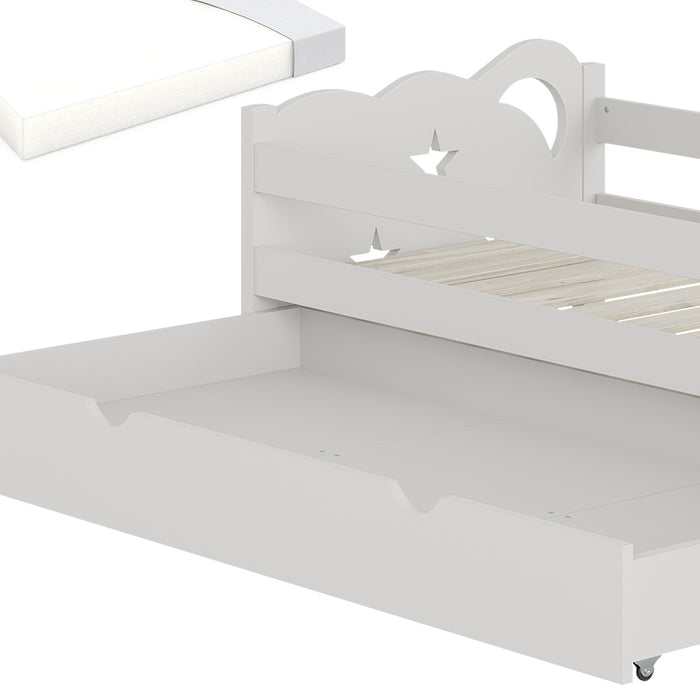 Vitalispa Letto per bambini Bianco 80x160 cm con cassetto e materasso