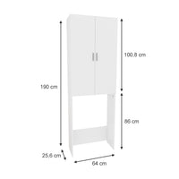 Vicco Mobile porta lavatrice Bianco 64 x 190 cm con 2 ante lunghe