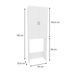 Vicco Mobile porta lavatrice Bianco 64 x 190 cm con 2 ante lunghe
