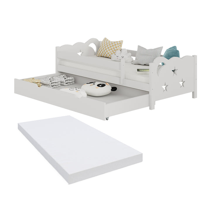 Vitalispa Letto per bambini Bianco 80x160 cm con cassetto e materasso