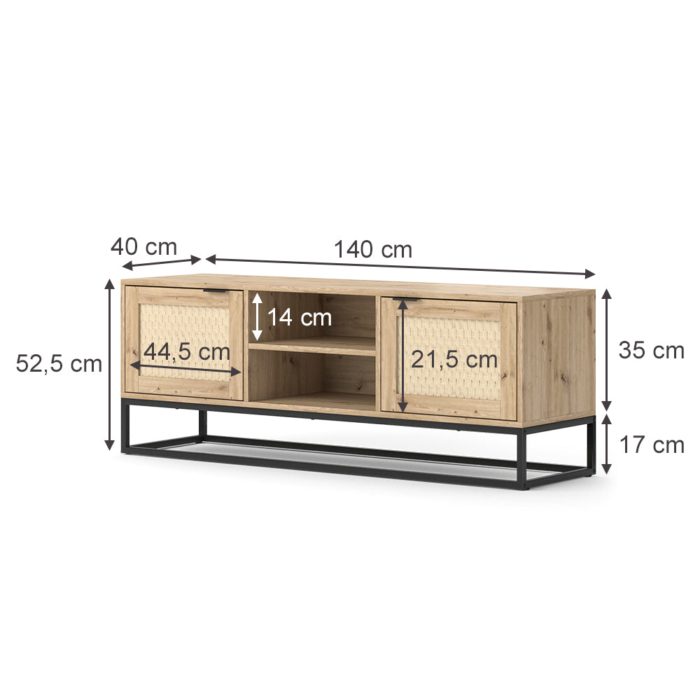 Vicco Lavagna Sonoma 140 x 52.5 cm con 2 porte
