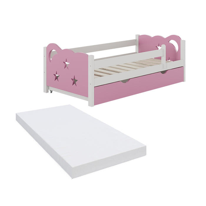 Vitalispa Letto per bambini Rosa/bianco 70x140 cm con cassetto, con materasso