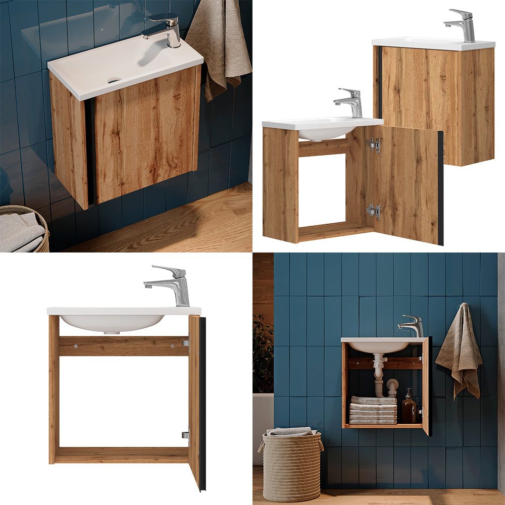 Vicco Set di mobili da bagno Quercia dorata 2 parti