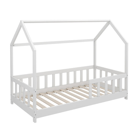 Vitalispa Letto montessori bambini Bianco 80x160 cm con protezione anticaduta