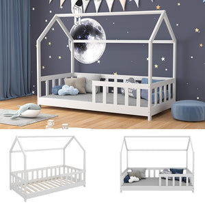 Vitalispa Letto montessori bambini Bianco 80x160 cm con protezione anticaduta