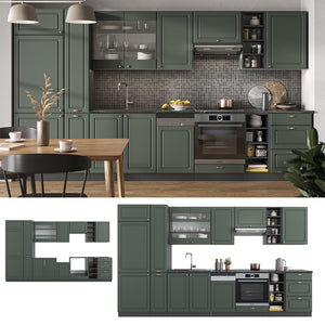 Vicco Cucina componibile Verde-oro Country House/Antracite 355 cm , PL Antracite