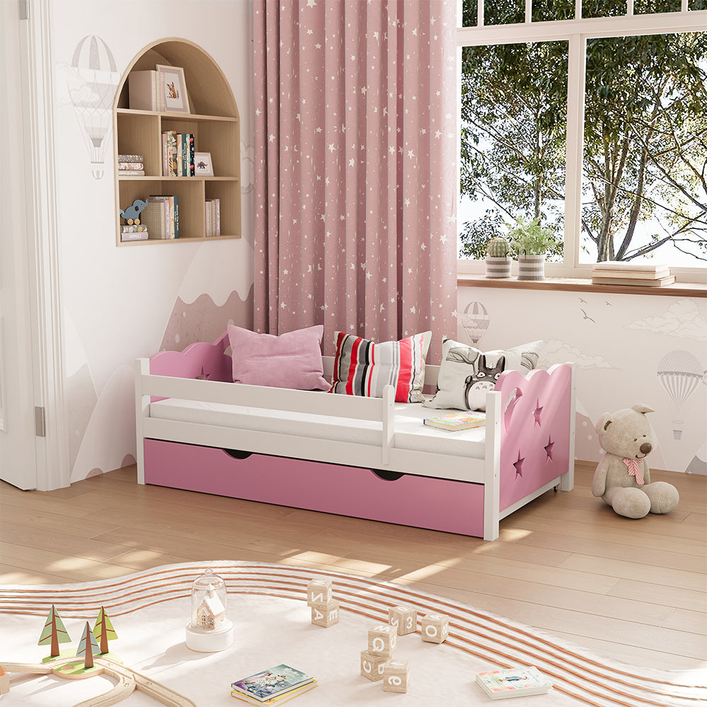 Vitalispa Letto per bambini Rosa/bianco 70x140 cm con cassetto, con materasso