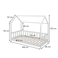 Vitalispa Letto montessori bambini Bianco 80x160 cm con protezione anticaduta