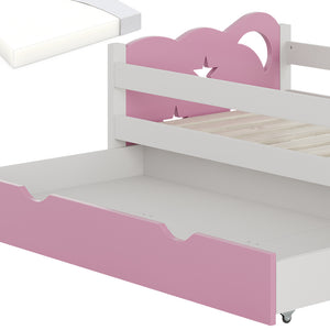Vitalispa Letto per bambini Rosa/bianco 70x140 cm con cassetto, con materasso