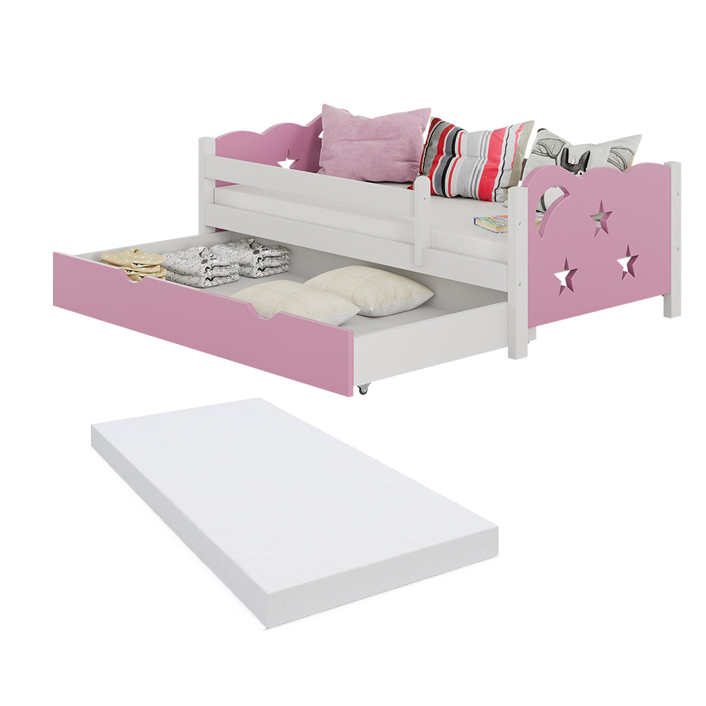 Vitalispa Letto per bambini Rosa/bianco 70x140 cm con cassetto, con materasso