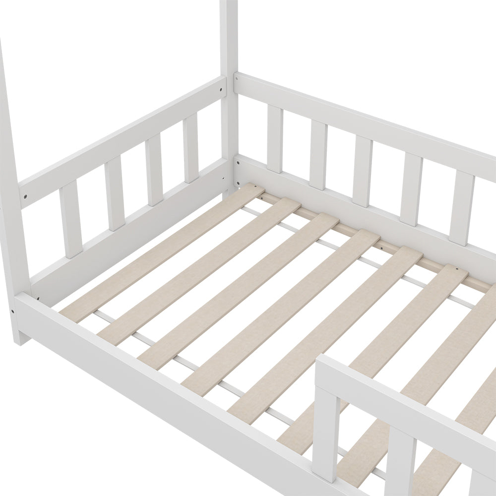 Vitalispa Letto montessori bambini Bianco 80x160 cm con protezione anticaduta