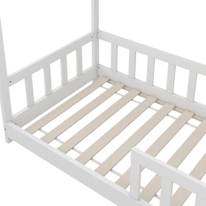 Vitalispa Letto montessori bambini Bianco 80x160 cm con protezione anticaduta