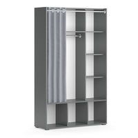 Vicco Armadio multifunzione Grigio 38 x 178.1 cm con appendiabiti a tenda