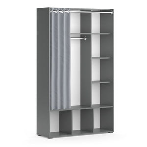 Vicco Armadio multifunzione Grigio 38 x 178.1 cm con appendiabiti a tenda