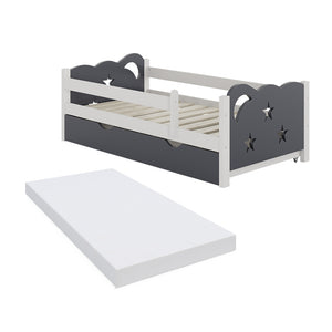 Vitalispa Letto per bambini Grigio 70x140 cm con cassetto e materasso
