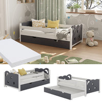 Vitalispa Letto per bambini Grigio 70x140 cm con cassetto e materasso