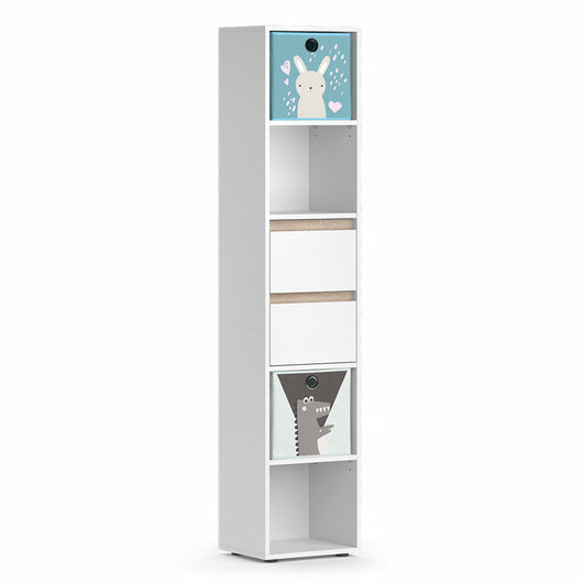 Vicco Libreria bambini Bianco 36.2 x 171 cm con box pieghevoli colorati