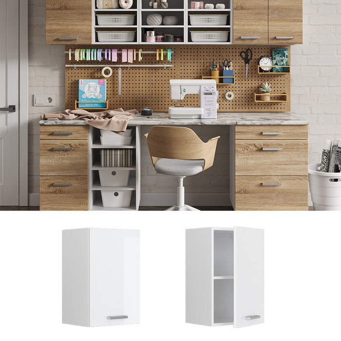 Vicco Pensile universale Bianco lucido 40 cm con ripiani aperti