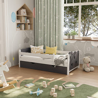 Vitalispa Letto per bambini Grigio 70x140 cm con cassetto e materasso
