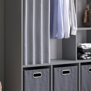 Vicco Armadio multifunzione Grigio 38 x 178.1 cm con appendiabiti a tenda