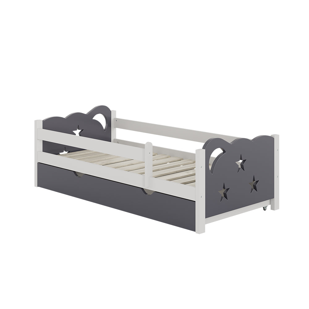 Vitalispa Letto per bambini Grigio 80x160 cm con cassetto, senza materasso