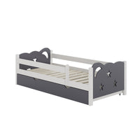 Vitalispa Letto per bambini Grigio 80x160 cm con cassetto, senza materasso