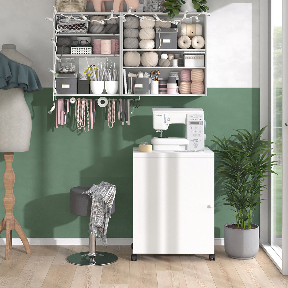 Vicco Il tavolo per il cucito Bianco 118 x 79.3 cm con 3 ripiani