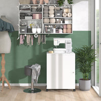 Vicco Il tavolo per il cucito Bianco 118 x 79.3 cm con 3 ripiani