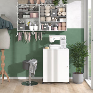 Vicco Il tavolo per il cucito Bianco 118 x 79.3 cm con 3 ripiani