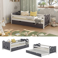 Vitalispa Letto per bambini Grigio 80x160 cm con cassetto, senza materasso