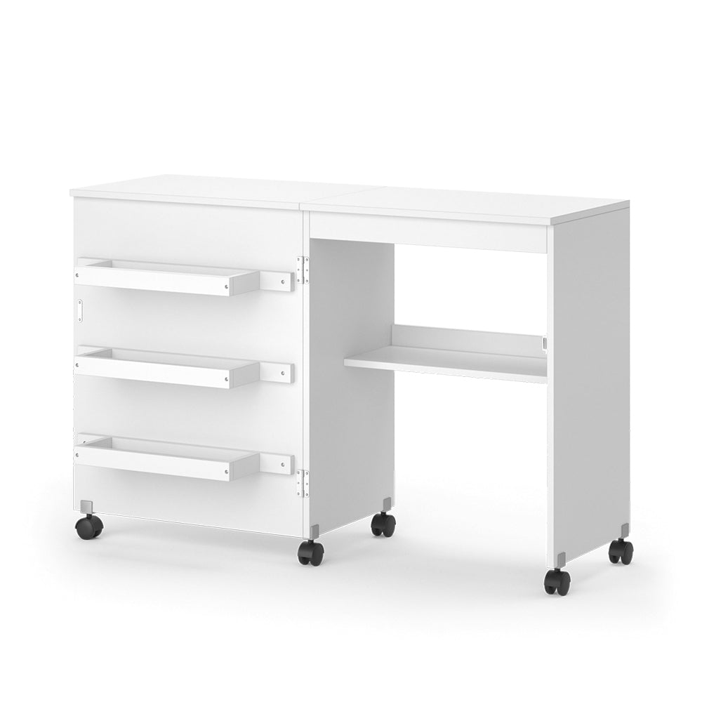 Vicco Il tavolo per il cucito Bianco 118 x 79.3 cm con 3 ripiani