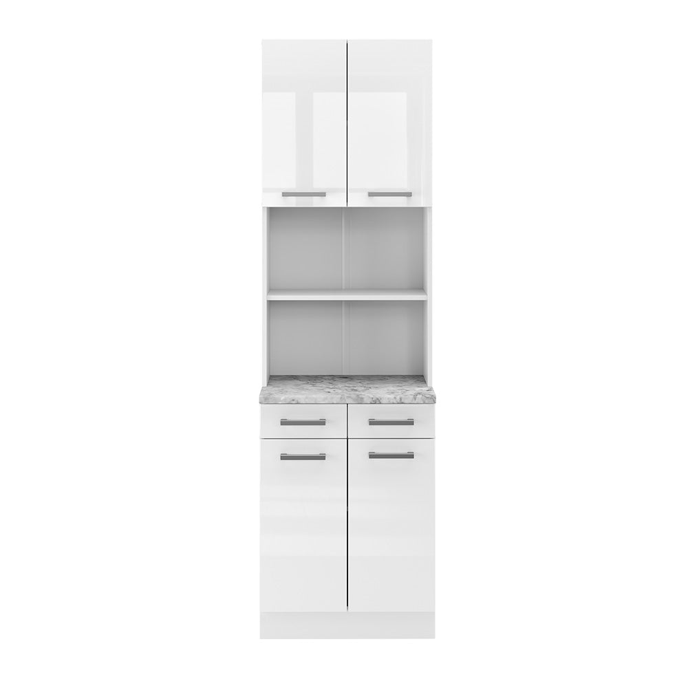 Vicco Cucine componibili piccole Bianco lucido 60 cm , PL Marmo