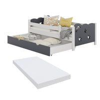 Vitalispa Letto per bambini Grigio 70x140 cm con cassetto e materasso